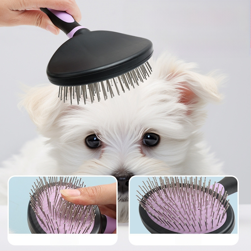 Χτένα για κατοικίδια για γάτες για την αφαίρεση τριχών που επιπλέουν, χτένα για κόμπους, χτένα διπλής όψης για τράβηγμα τριχών σκύλου, χτένα για ψύλλους, είδη περιποίησης κατοικίδιων ζώων