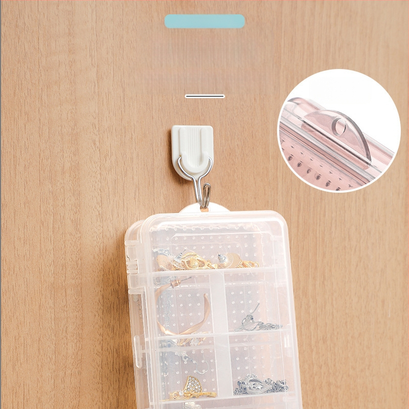 Viegla, grezna, divslāņu, sadalīta rotaslietu kastīte, caurspīdīga auskaru rotaslietu uzglabāšanas kastīte, ērta divpusēja mini uzglabāšanas kastīte ar 10 režģiem