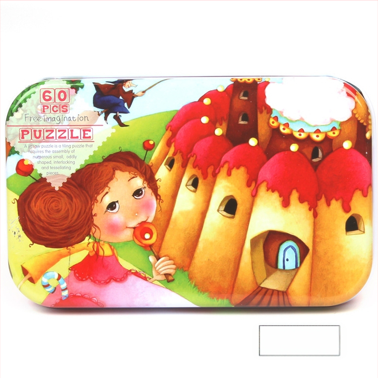 Gamintojai tiekia animacinius 60 plokščių medinių geležinių dėžučių dėliones vaikams, suaugusiems, pramogoms ikimokyklinio ugdymo mediniams dėlionių žaislams