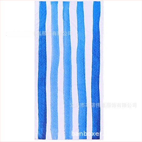 Karštas tarpvalstybinis mikropluošto rankšluostis, lengvas, be smėlio, su dryžuota serija, atspausdintas dvipusis aksominis paplūdimio rankšluostis, sugeriantis, greitai džiūstantis.