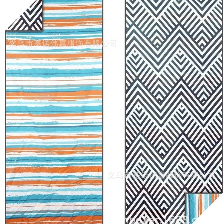 Karštas tarpvalstybinis mikropluošto rankšluostis, lengvas, be smėlio, su dryžuota serija, atspausdintas dvipusis aksominis paplūdimio rankšluostis, sugeriantis, greitai džiūstantis.