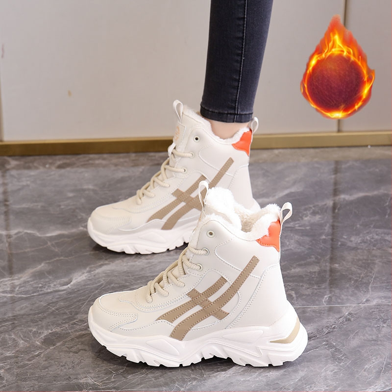 Teniși sport pentru femei, cu talpă groasă, de iarnă, pentru femei însărcinate, cu senzație de caca, pantofi mari din bumbac, mărimi mari de la 41 la 43