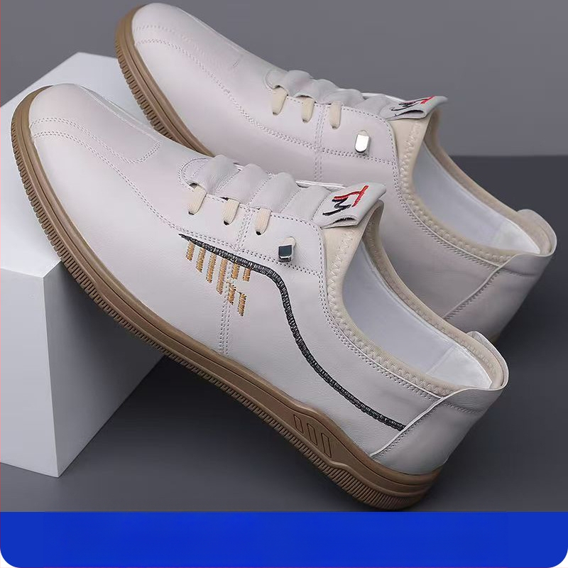 Minkšto dugno odiniai vyriški lengvi užsegami automobilio batai, „Four Seasons“ madingi verslo laisvalaikio batai, vandeniui atsparūs odiniai vyriški batai