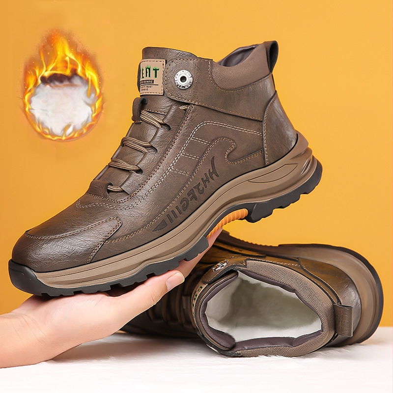 Tvornica direktno zimske muške tople cipele s flis podstavom, debelim potplatom, neklizajuće čizme za alat, modne Martin čizme