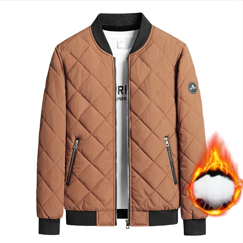 Jachetă de iarnă nouă, cu căptușeală din bumbac, pentru bărbați, cu guler înalt, căptușită cu fleece, îngroșată, la modă, cu guler de baseball, jachetă cu căptușeală din bumbac, haină caldă la modă