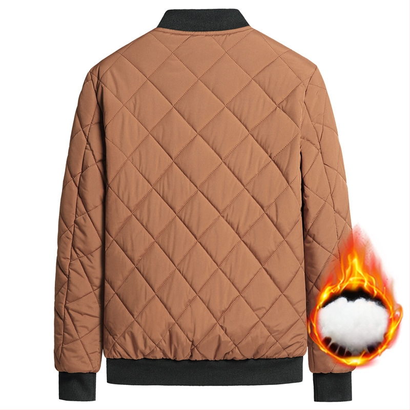 Jachetă de iarnă nouă, cu căptușeală din bumbac, pentru bărbați, cu guler înalt, căptușită cu fleece, îngroșată, la modă, cu guler de baseball, jachetă cu căptușeală din bumbac, haină caldă la modă