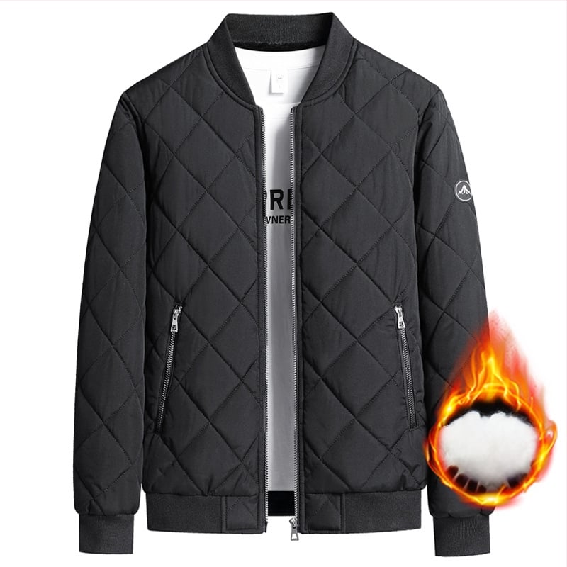 Jachetă de iarnă nouă, cu căptușeală din bumbac, pentru bărbați, cu guler înalt, căptușită cu fleece, îngroșată, la modă, cu guler de baseball, jachetă cu căptușeală din bumbac, haină caldă la modă