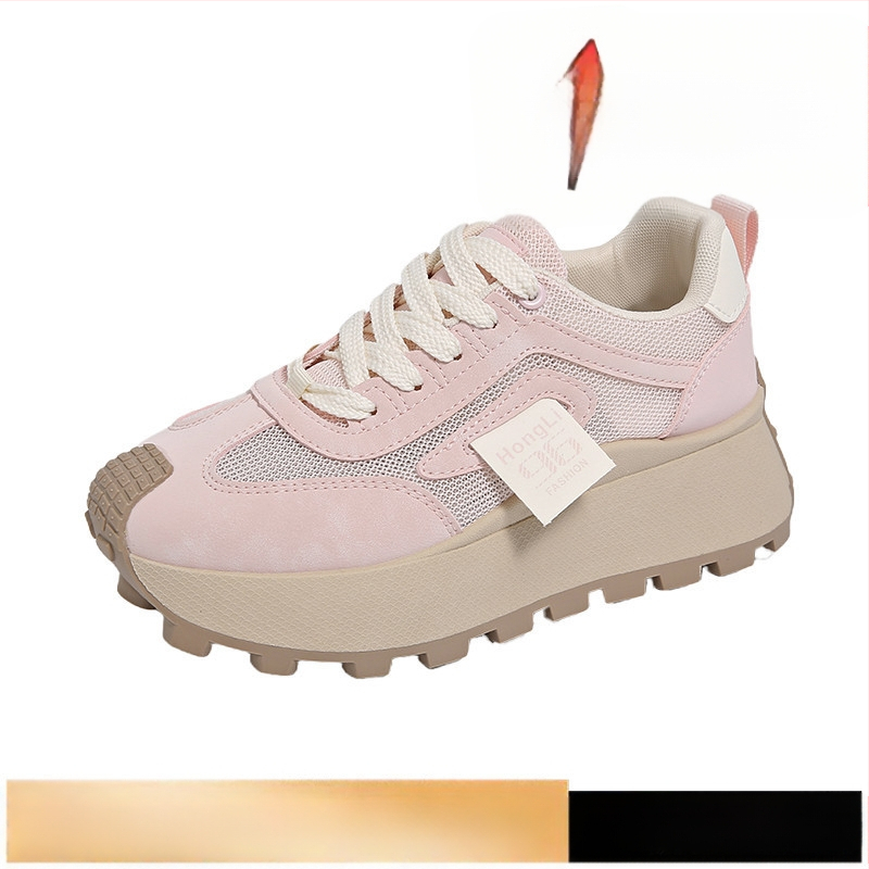 Pantofi de damă 2025 vara nouă plasă cu talpă groasă, pantofi sport casual cu creștere în înălțime, pantofi la modă pentru tata