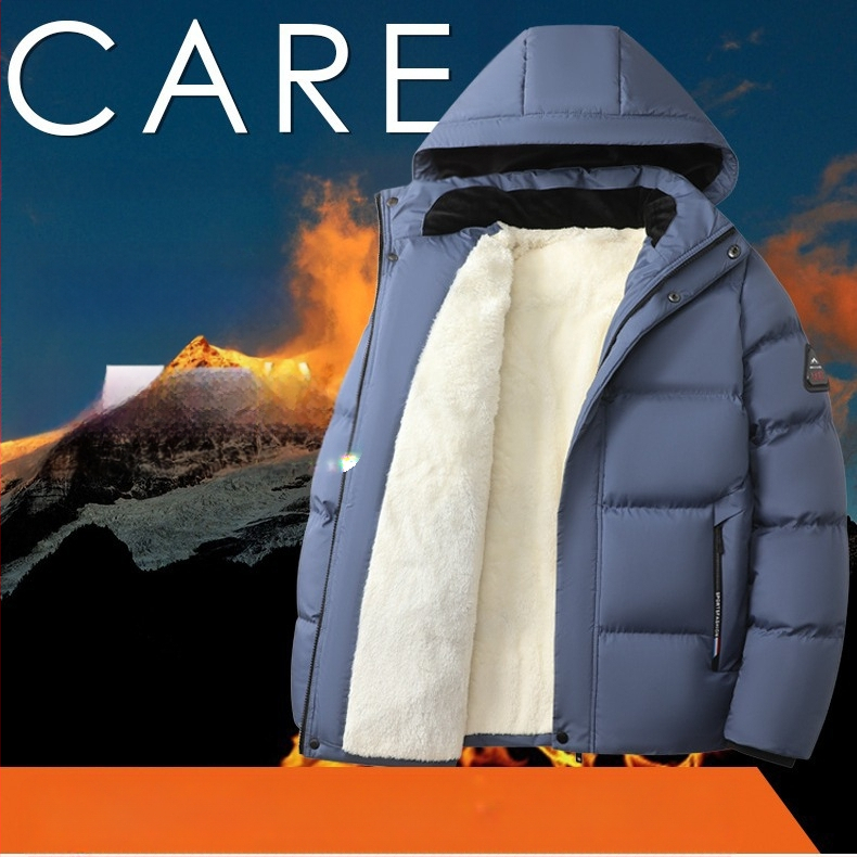 Zimski kaput od flisa s podstavom od debele pamučne podloge za tatu, zimska jesensko-zimska muška perjana jakna s pamučnom podlogom za srednje i starije osobe, topla pamučna jakna