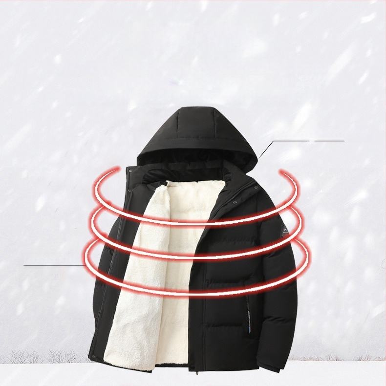 Zimski kaput od flisa s podstavom od debele pamučne podloge za tatu, zimska jesensko-zimska muška perjana jakna s pamučnom podlogom za srednje i starije osobe, topla pamučna jakna