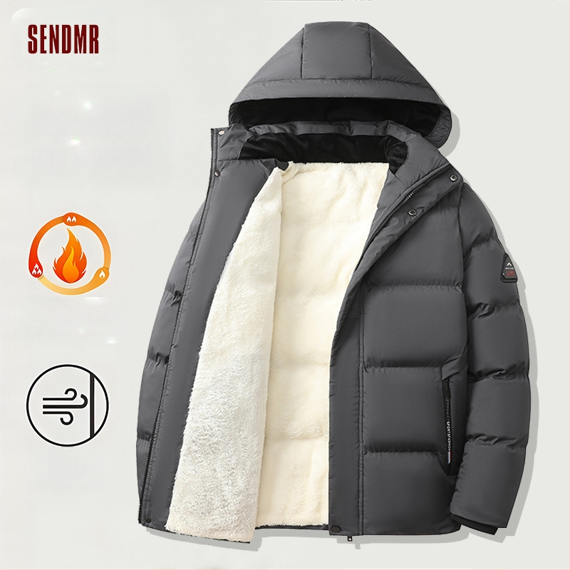 Zimski kaput od flisa s podstavom od debele pamučne podloge za tatu, zimska jesensko-zimska muška perjana jakna s pamučnom podlogom za srednje i starije osobe, topla pamučna jakna