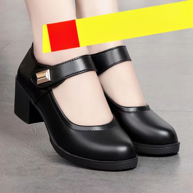 Pantofi de damă din piele moale, cu fund moale, rezistenți la uzură, impermeabili, cu arc, pantofi de lucru, achiziționați în grup micro-întreprinderi, trăiesc o generație de păr