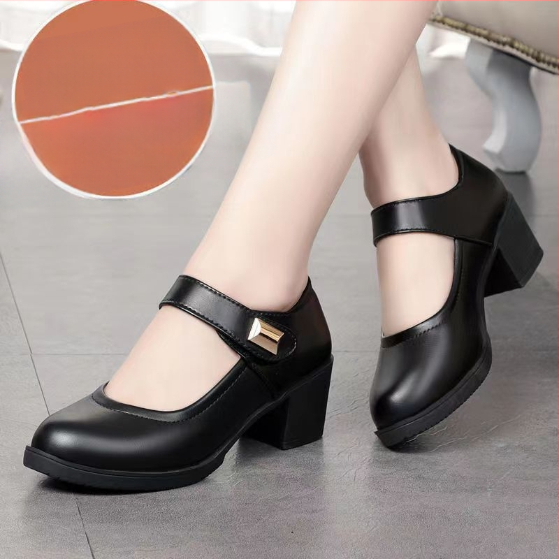 Pantofi de damă din piele moale, cu fund moale, rezistenți la uzură, impermeabili, cu arc, pantofi de lucru, achiziționați în grup micro-întreprinderi, trăiesc o generație de păr