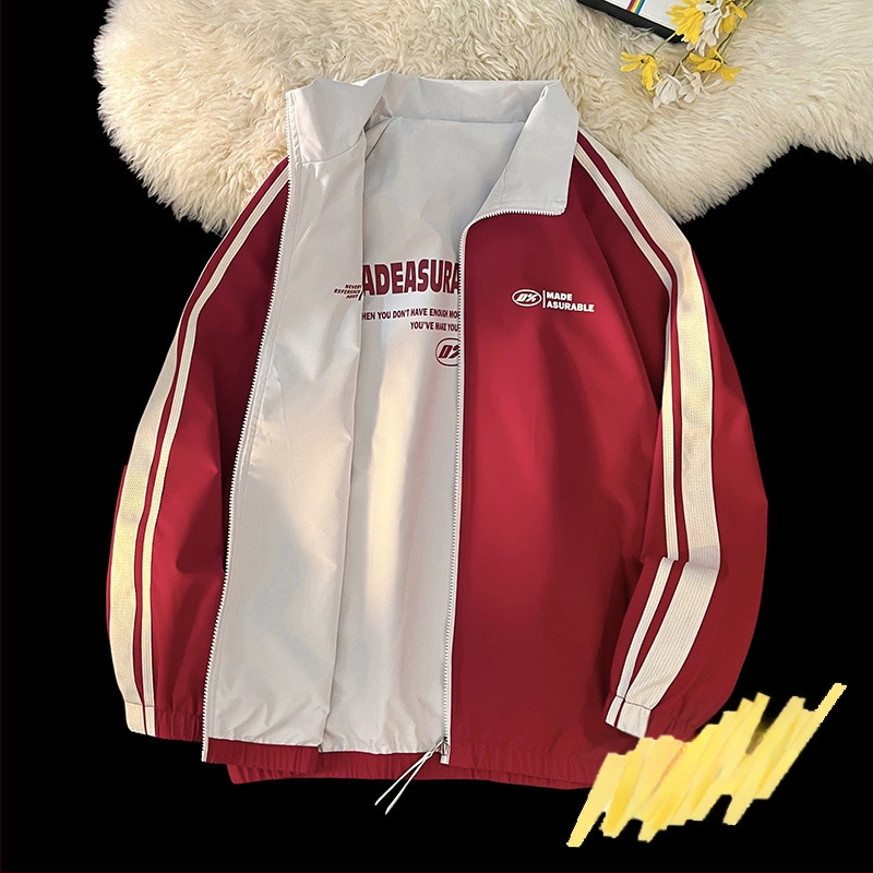 NASA madingas dvipusis ėriuko odos švarkas vyrams ir moterims rudens ir žiemos vilnos pamušalu, sustorinta šilta laisvalaikio apykakle, didmeninė prekyba