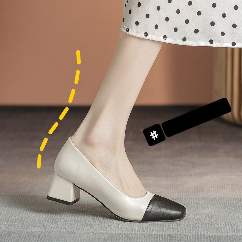 Pantofi Mary Jane vintage noi pentru femei, vârful pătrat francez, tocuri înalte, stil zână, pantofi mici din piele, mărime mare, toc gros, pantofi cu un singur strat