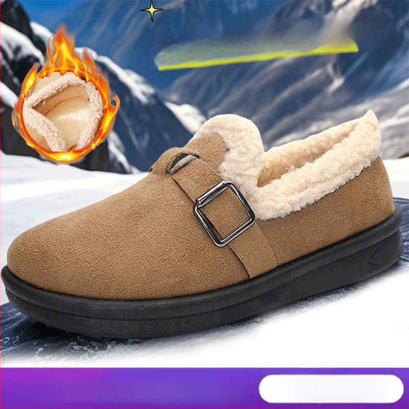 2025 téli új kis Chanel stílusú pamutcipő nőknek, Temu Retro Birkenstock pamut csizma polárral és vastagított hótaposó női csizmával