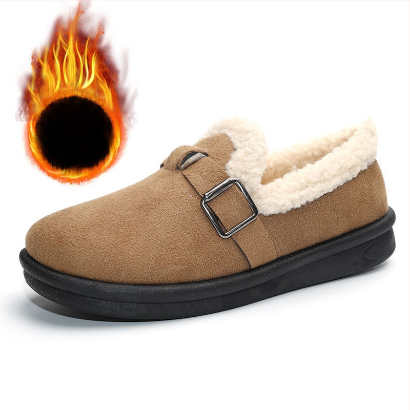 2025 téli új kis Chanel stílusú pamutcipő nőknek, Temu Retro Birkenstock pamut csizma polárral és vastagított hótaposó női csizmával