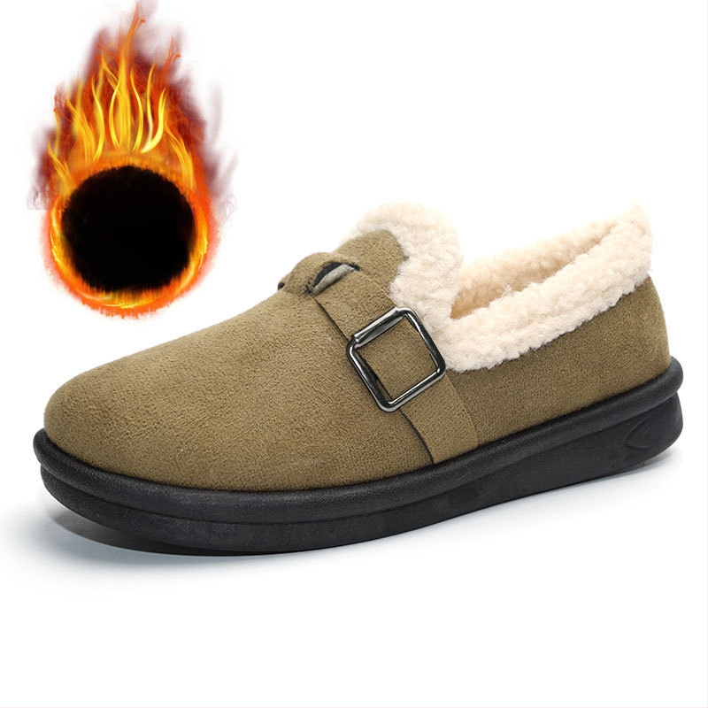 2025 téli új kis Chanel stílusú pamutcipő nőknek, Temu Retro Birkenstock pamut csizma polárral és vastagított hótaposó női csizmával