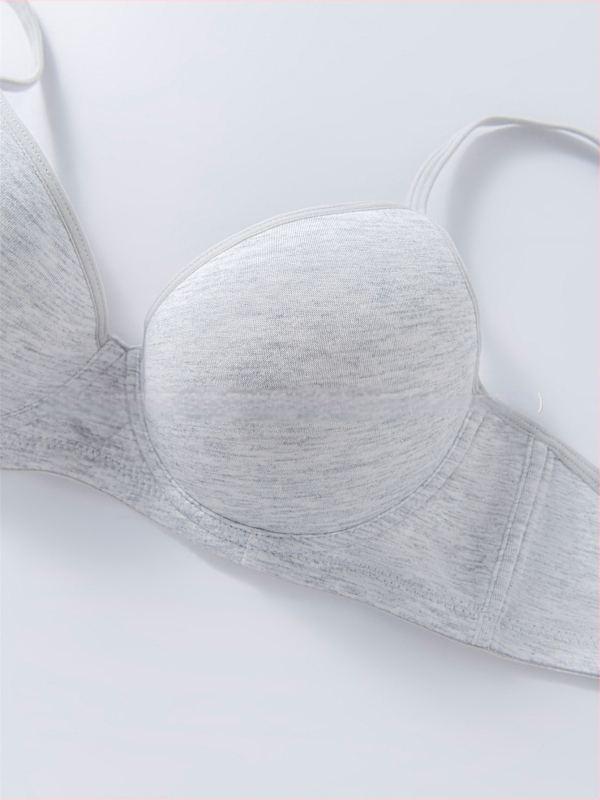 Spetsiaalne piiriülesele kuumale tüdrukule mõeldud rinnahoidja, hingav ja mugav sile puuvillane aluspesu terasest rõngaga kortsuva rinnahoidjaga