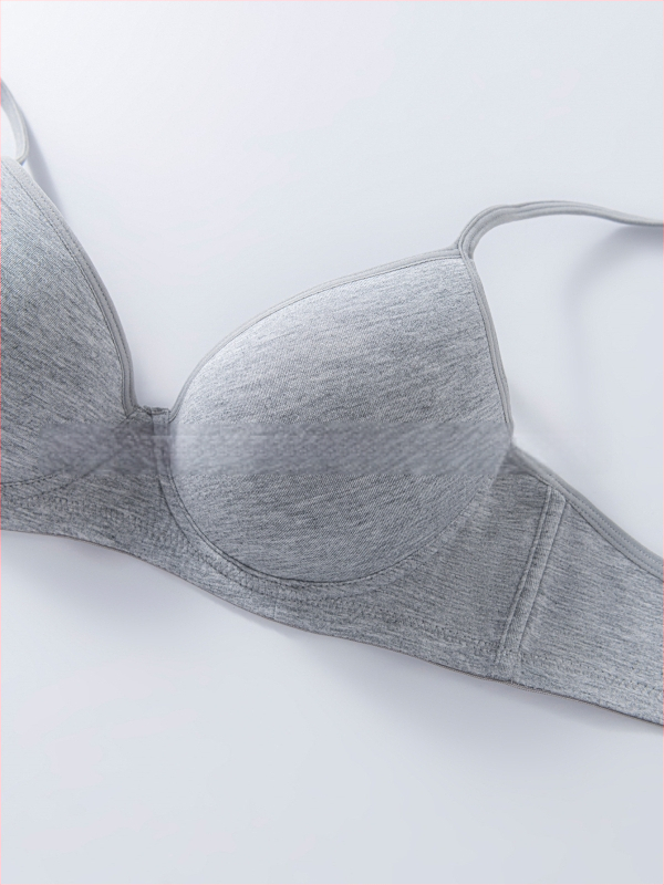 Spetsiaalne piiriülesele kuumale tüdrukule mõeldud rinnahoidja, hingav ja mugav sile puuvillane aluspesu terasest rõngaga kortsuva rinnahoidjaga