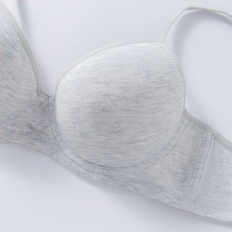 Spetsiaalne piiriülesele kuumale tüdrukule mõeldud rinnahoidja, hingav ja mugav sile puuvillane aluspesu terasest rõngaga kortsuva rinnahoidjaga