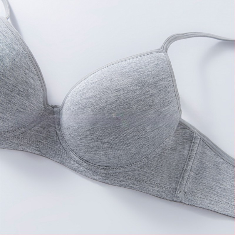 Spetsiaalne piiriülesele kuumale tüdrukule mõeldud rinnahoidja, hingav ja mugav sile puuvillane aluspesu terasest rõngaga kortsuva rinnahoidjaga