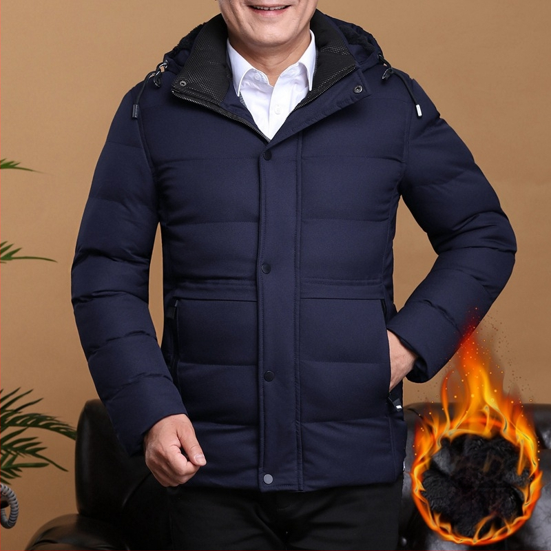 Vidutinio ir pagyvenusio amžiaus tėčio drabužiai vyriški žieminiai vilnos pamušalu dengti stori šilti medvilniniai laisvi medvilniniai švarkai tėčio vyriški drabužiai