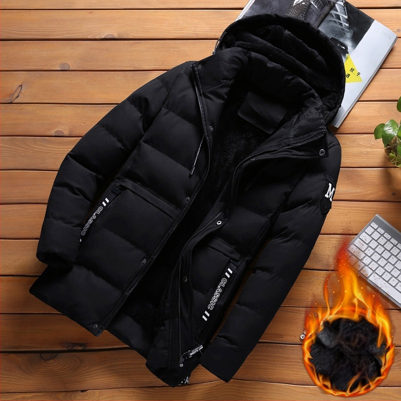 Vidutinio ir pagyvenusio amžiaus tėčio drabužiai vyriški žieminiai vilnos pamušalu dengti stori šilti medvilniniai laisvi medvilniniai švarkai tėčio vyriški drabužiai