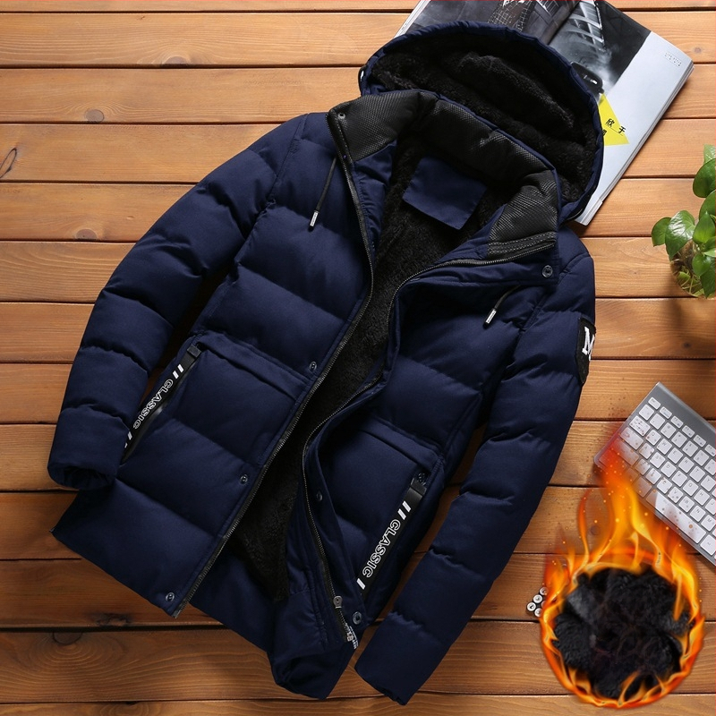 Vidutinio ir pagyvenusio amžiaus tėčio drabužiai vyriški žieminiai vilnos pamušalu dengti stori šilti medvilniniai laisvi medvilniniai švarkai tėčio vyriški drabužiai