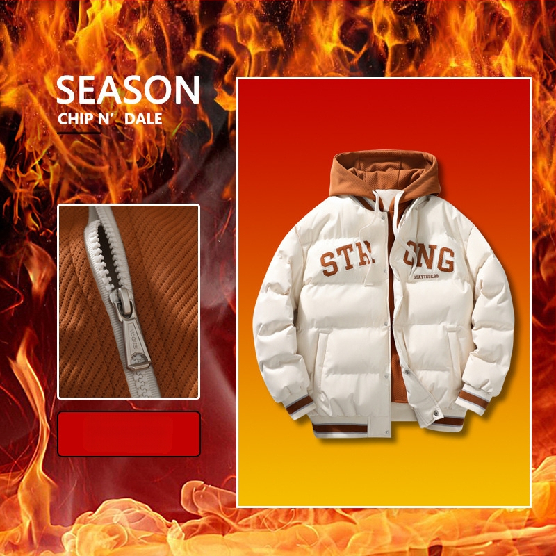 Wassup Nest võlts kaheosaline puuvillase polstriga meeste talvine kapuutsiga moebrändi udusulgedest puuvillase polstriga vabaaja mantel