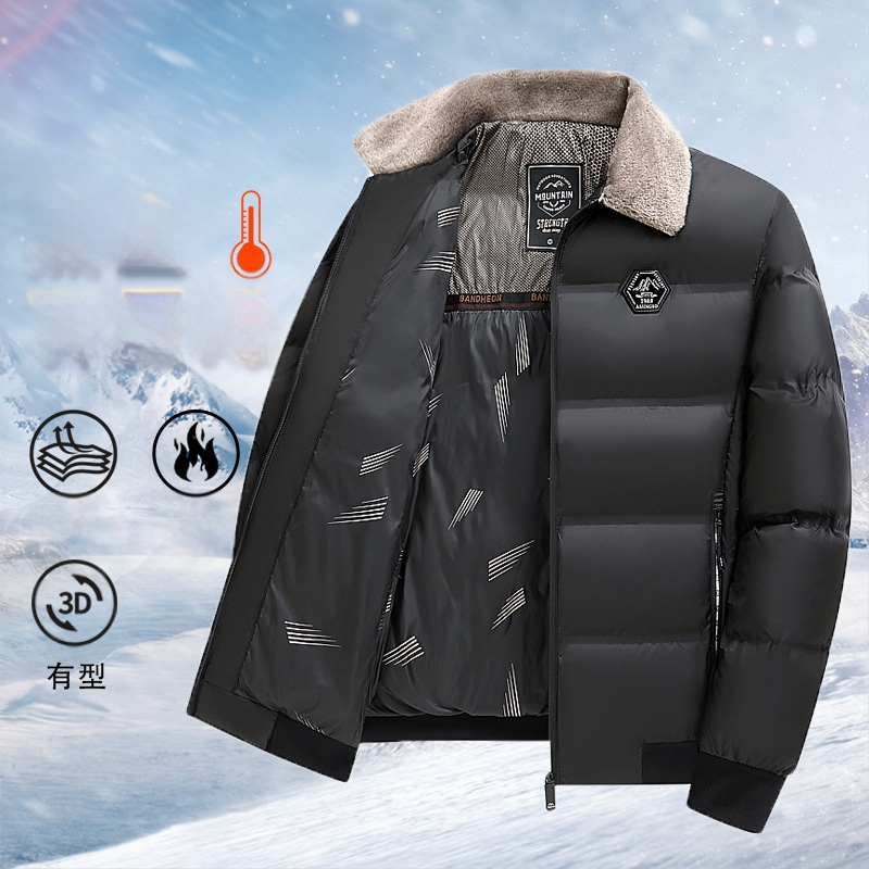 Zimske eksplozije, mala vunena kragna, zadebljana jakna s pamučnom podstavom, topli poslovni kaput s pamučnom podstavom, kratki ležerni tatin kaput s pamučnom podstavom za srednje i starije osobe