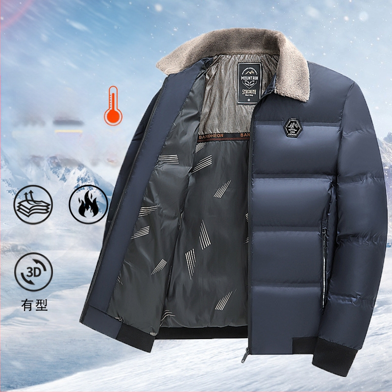 Zimske eksplozije, mala vunena kragna, zadebljana jakna s pamučnom podstavom, topli poslovni kaput s pamučnom podstavom, kratki ležerni tatin kaput s pamučnom podstavom za srednje i starije osobe