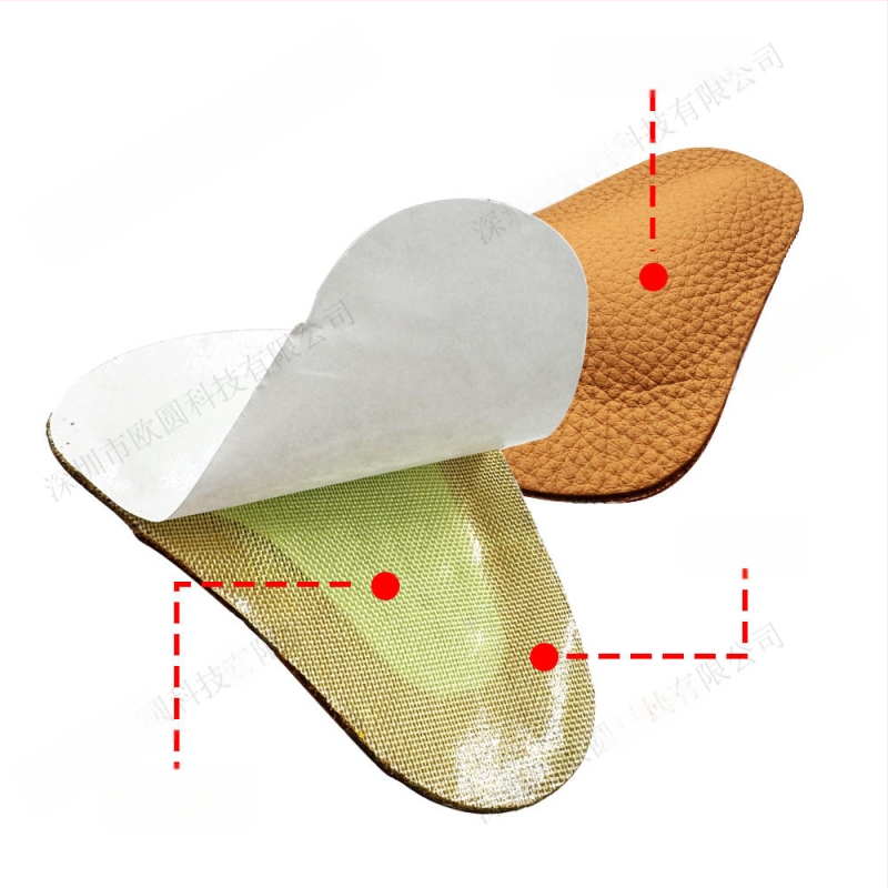 Nahkjala padi lameda jala jaoks isekleepuvad loomanahast sisetallad seismilised dekompressioonivõlvi toetavad sisetallad massaažipadi poole suurusega