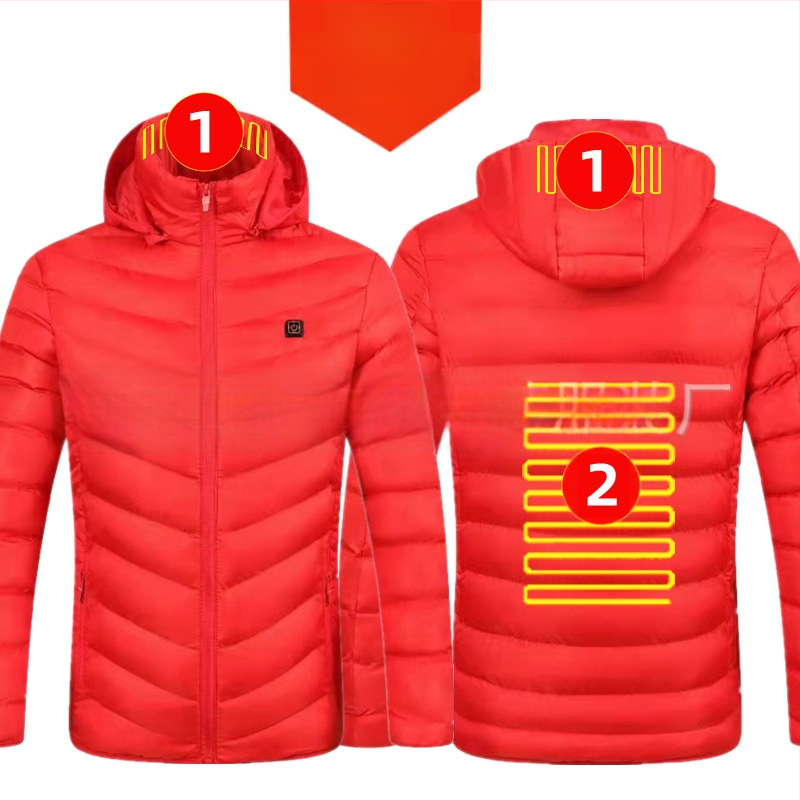 Pamučni kaput s četiri kontrolera i 25 zona grijanja, nova odjeća za grijanje velikih površina, europska i američka prekogranična popularna veleprodaja pamučnog kaputa s grijanjem