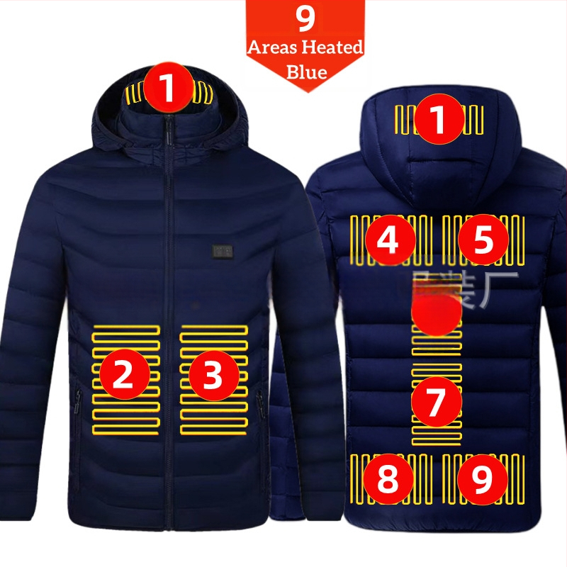 Pamučni kaput s četiri kontrolera i 25 zona grijanja, nova odjeća za grijanje velikih površina, europska i američka prekogranična popularna veleprodaja pamučnog kaputa s grijanjem
