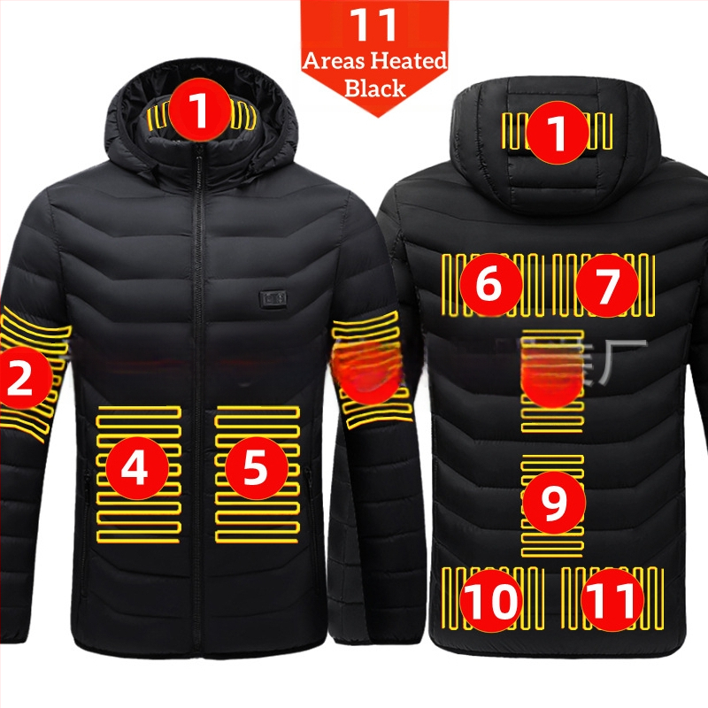 Pamučni kaput s četiri kontrolera i 25 zona grijanja, nova odjeća za grijanje velikih površina, europska i američka prekogranična popularna veleprodaja pamučnog kaputa s grijanjem