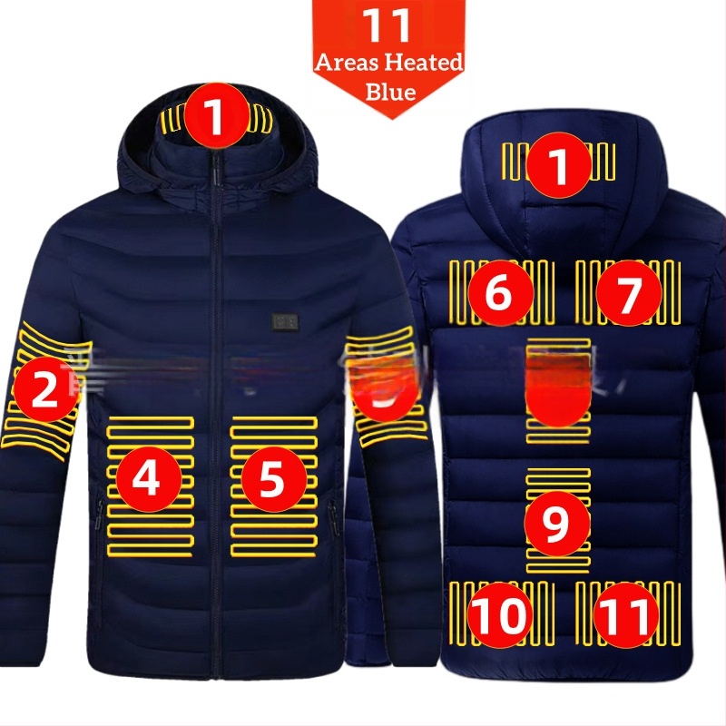 Pamučni kaput s četiri kontrolera i 25 zona grijanja, nova odjeća za grijanje velikih površina, europska i američka prekogranična popularna veleprodaja pamučnog kaputa s grijanjem