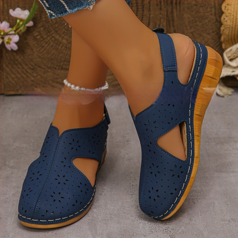 Sandale casual transfrontaliere europene și americane 2025 stil nou decupat respirabil curea velcro toc cu gura de pește sandale de cusut