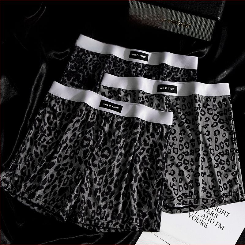 Vasaros populiarios „Ice Silk Arrow“ kelnės, vyriškos, leopardo rašto, vėsios, kvėpuojančios, laisvalaikio, laisvalaikio, bokserinės kelnaitės, šortai