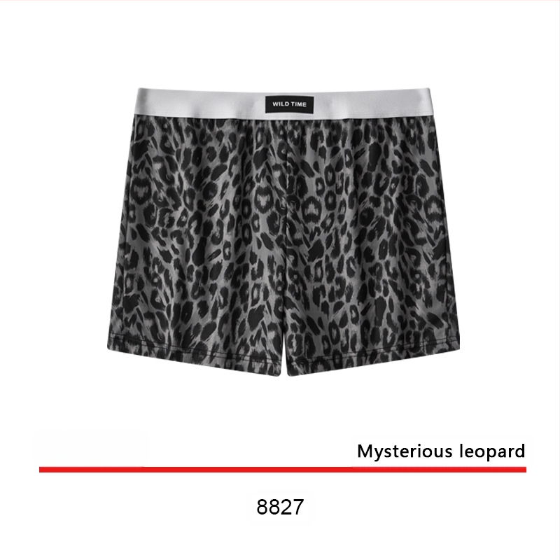 Vasaros populiarios „Ice Silk Arrow“ kelnės, vyriškos, leopardo rašto, vėsios, kvėpuojančios, laisvalaikio, laisvalaikio, bokserinės kelnaitės, šortai