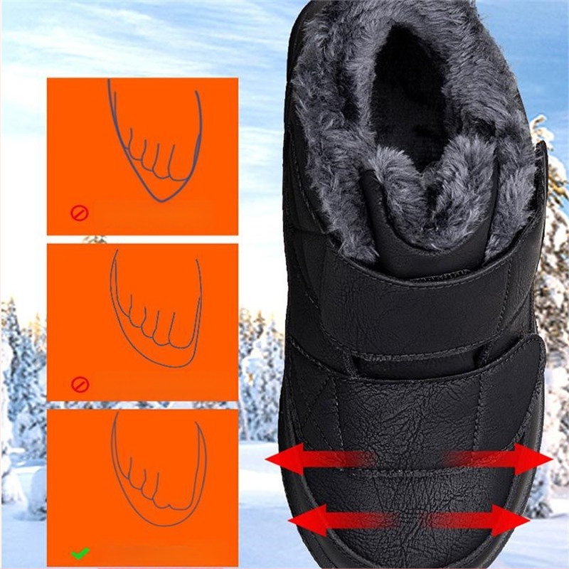 Plačios pėdos seno vyro medvilniniai batai vyriški žieminiai vilnos pamušalu sustorinti šilti batai nykščio evoliucija tėčio vandeniui atsparūs dideli sniego batai