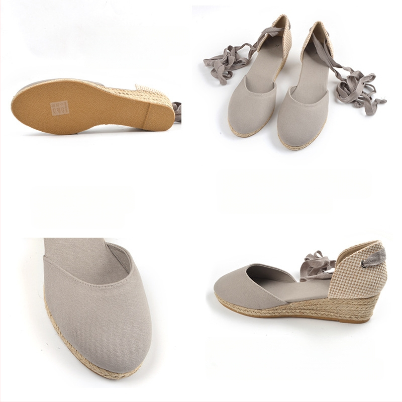 Väliskaubanduse piiriülene 2024. aasta uued õlgkontsaga kingad, naiste suvised paeltega kanepist sandaalid, mugavad prantsuse kõrged kontsad