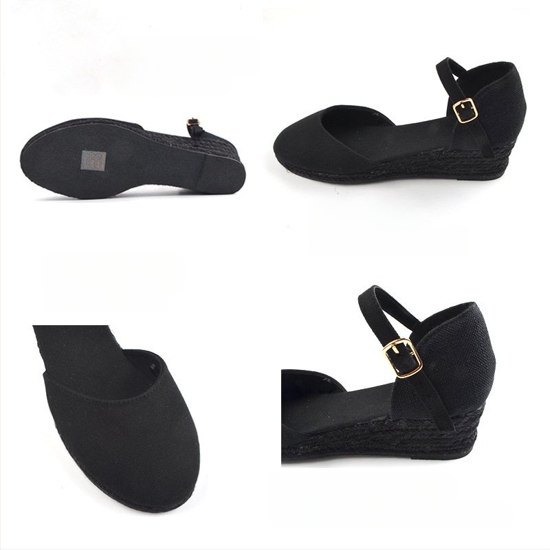 Трансгранични нови летни модни сандали на танкетка за 2025 г., дамски обувки Baotou, еспадрили на танкетка