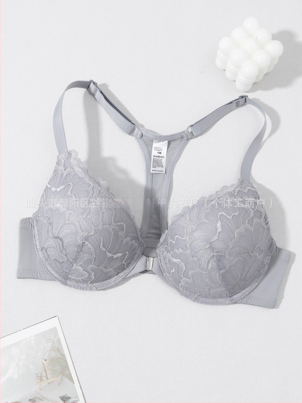 Producător specializat în sutien transfrontalier en-gros, european și american, popular, confortabil, cu inel de oțel, sexy, din dantelă franceză, cu nasturi frontali, frumos la spate