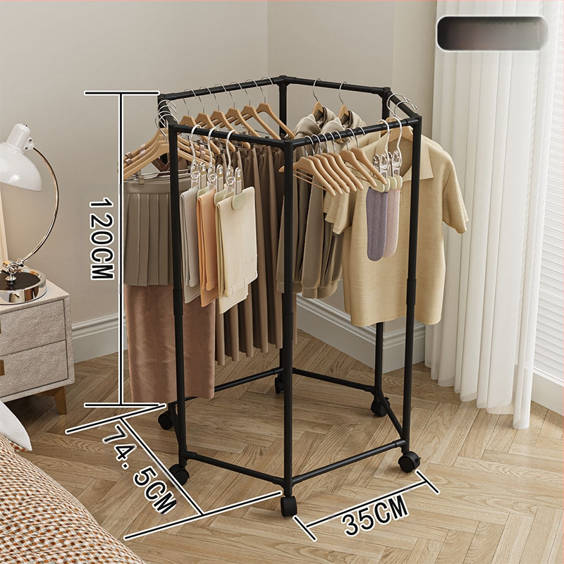 Kodumajapidamises kasutatav kuusnurkne rõdu magamistoa multifunktsionaalne kuivatusrestiga ühiselamu ruumisäästlik paksendatud stabiilne põrandal seisev mantliriiul