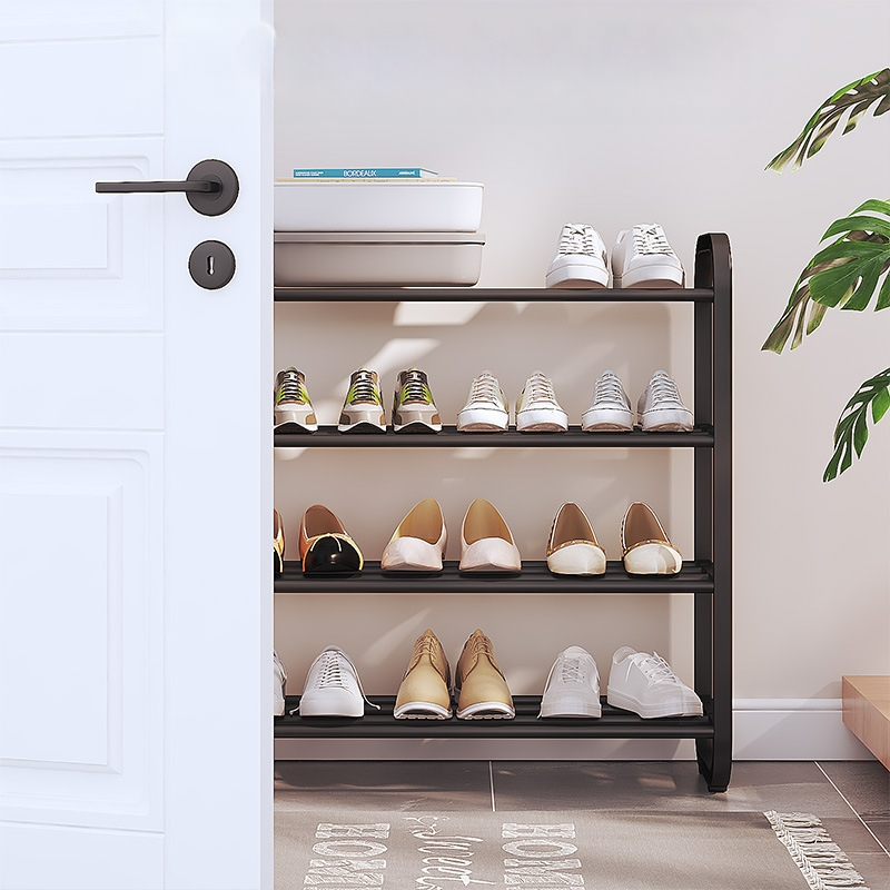 Kaasaegne lihtne multifunktsionaalne metallist mitmekihiline hoiustusjalatsi riiul ühiselamu väikese korteri kaasaskantav hoiustusjalatsi riiul