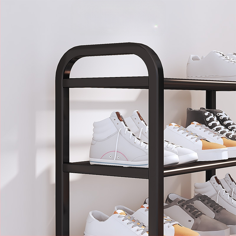 Kaasaegne lihtne multifunktsionaalne metallist mitmekihiline hoiustusjalatsi riiul ühiselamu väikese korteri kaasaskantav hoiustusjalatsi riiul