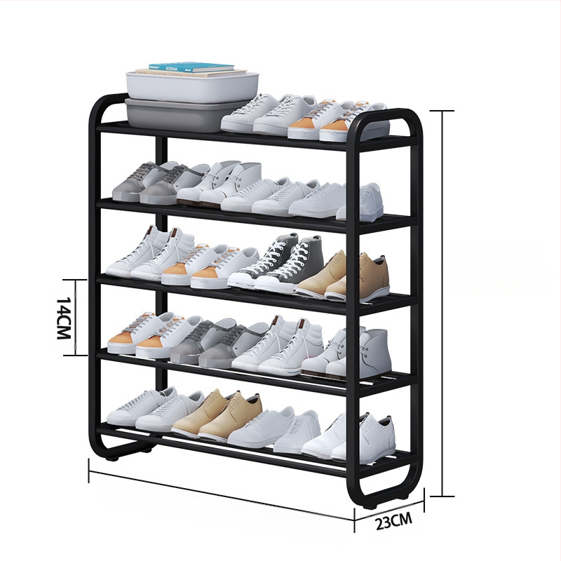 Kaasaegne lihtne multifunktsionaalne metallist mitmekihiline hoiustusjalatsi riiul ühiselamu väikese korteri kaasaskantav hoiustusjalatsi riiul