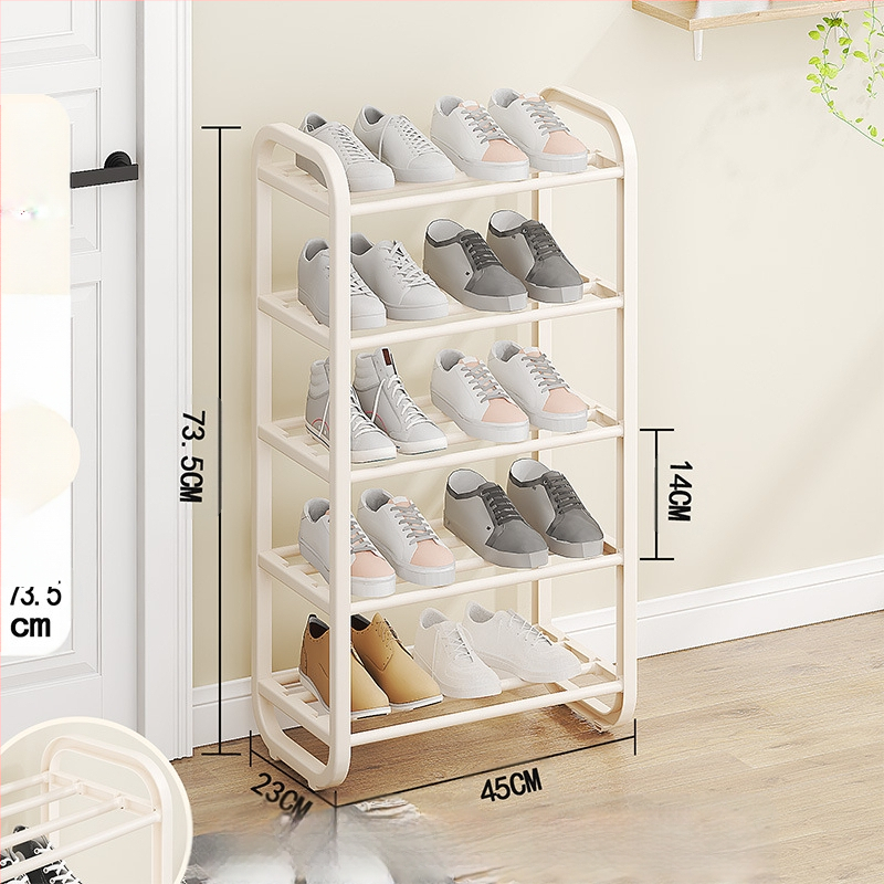 Kaasaegne lihtne multifunktsionaalne metallist mitmekihiline hoiustusjalatsi riiul ühiselamu väikese korteri kaasaskantav hoiustusjalatsi riiul