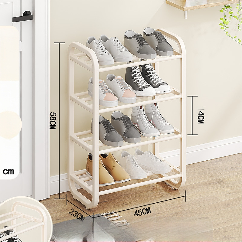 Kaasaegne lihtne multifunktsionaalne metallist mitmekihiline hoiustusjalatsi riiul ühiselamu väikese korteri kaasaskantav hoiustusjalatsi riiul